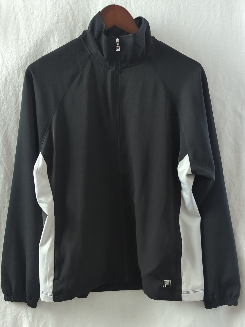 Fila Women's Performance Full-Zip Track Jacket - Black & White Size Large